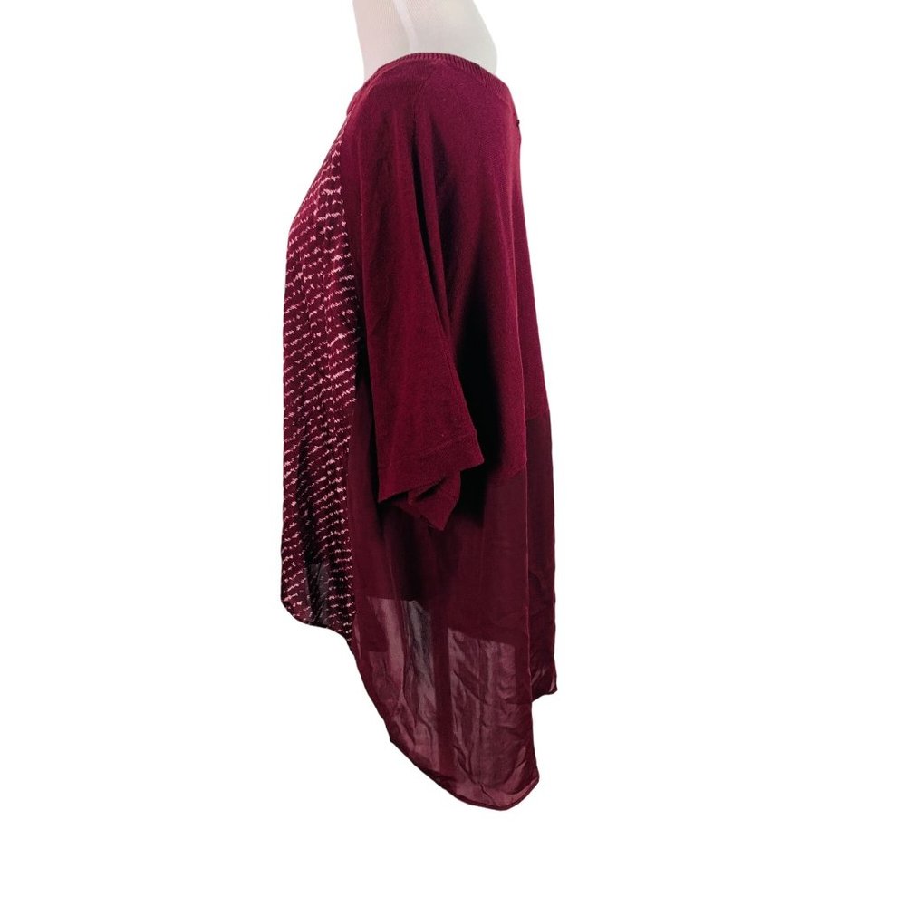 MICHAEL KORS MK Women's Size Small Burgundy Crew Neck Light Weight Sweater - Picture 5 of 9
